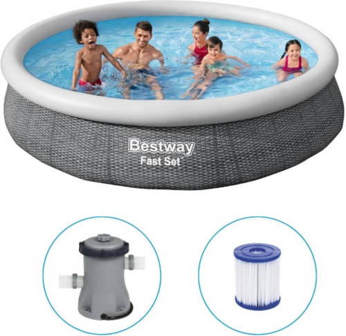 Bestway Zwembad Fast Set Set Rond Rotan 366