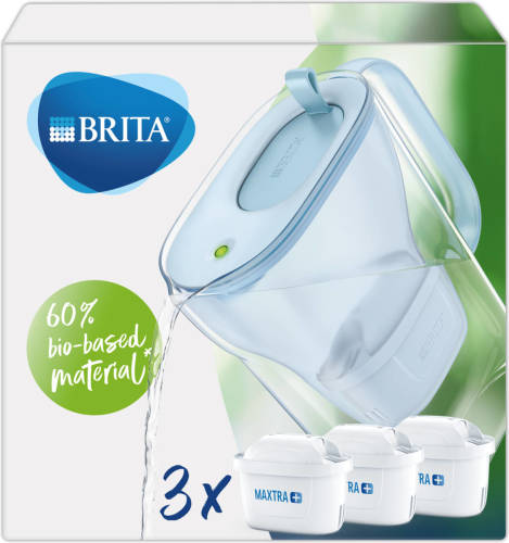 BRITA - Duurzame Waterfilterkan - Style Eco Cool - Blauw - 2,4l + 1 MAXTRA Pro All-in-One Waterfilterpatroon