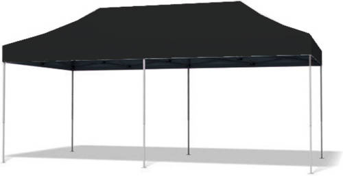 Lizzely Garden & Living Easy Up 3x6m Zwart 30mm (Aluminium Buizen) Zonder Zijwanden Semi Prof Partytent Opvouwbaar