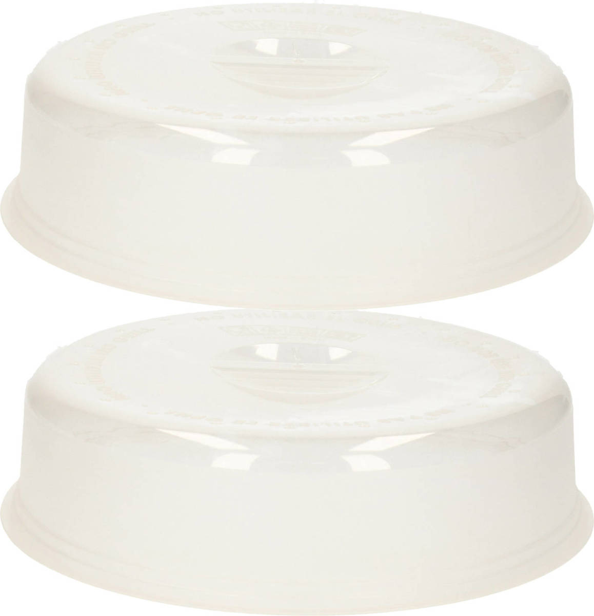 Forte Plastics Multipak Van 2x Stuks Magnetrondeksel/afdekschalen Voor Eten 26 Cm Transparant - Magnetrondeksel