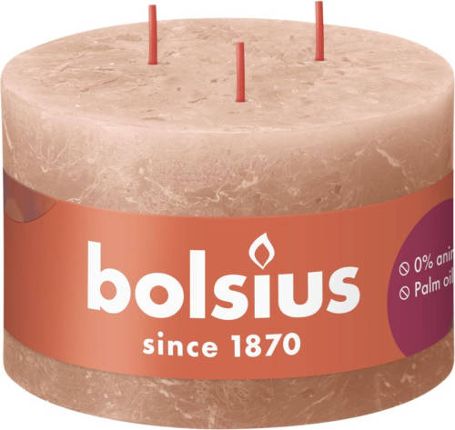 Bolsius Stompkaars Rustiek 3 Lonten Creamy Caramel - 9 Cm / ø 14 Cm
