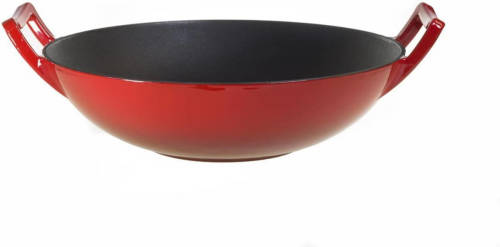 Relance Wadjan Wok-set - Wokpan - Gietijzer - 36 Cm - Rood