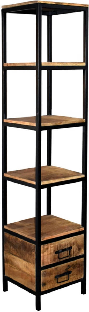 Lizzely Garden & Living Boekenkast Mangohout Jaell Industrieel 180cm Kast Massief Hout