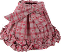 Clayre & Eef Lampenkap Ø 23x15 Cm Rood Beige Katoen Synthetisch Ruiten Stoffen Lampenkap Rood Stoffen Lampenkap