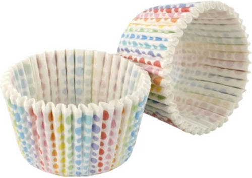 Papieren Cupcake Vormpjes, 32 Stuks, Rainbow Dots - Tala