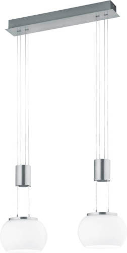 BES LED Led Hanglamp - Hangverlichting - Trion Maliba - 16w - 2-lichts - Warm Wit 3000k - Dimbaar - Rechthoek - Mat Nikkel