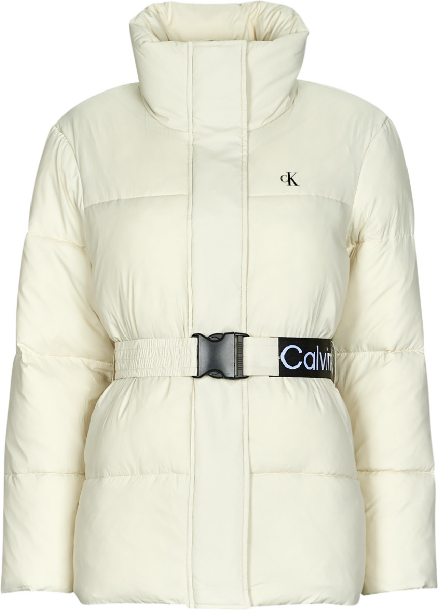 Donsjas CALVIN KLEIN JEANS  LOGO BELT WAISTED SHORT PUFFER