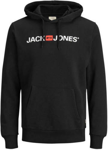 Jack & Jones ESSENTIALS hoodie met logo zwart