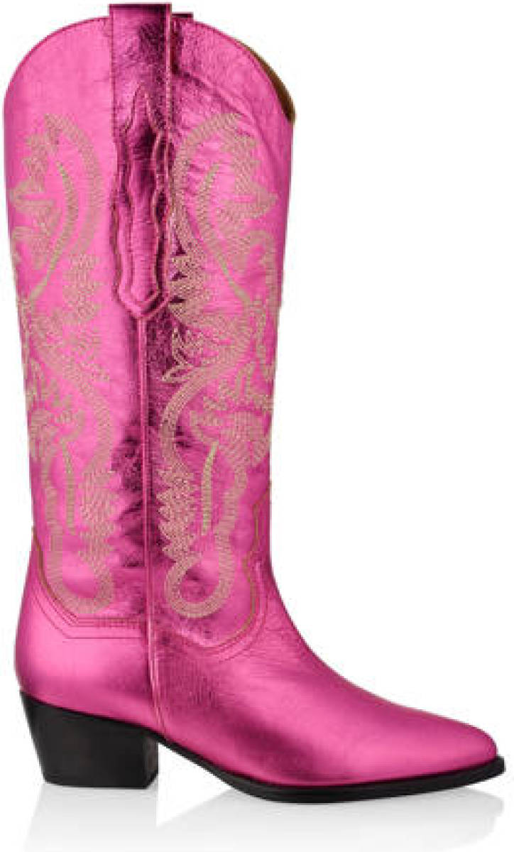 Dwrs Tulsa leren cowboylaarzen roze