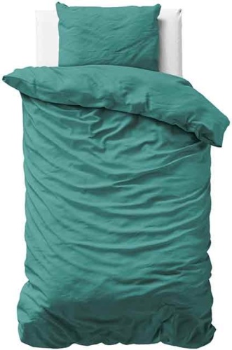 Primaviera Deluxe Uni Satijn - Donkergroen Dekbedovertrek 1-persoons (140 x 200/220 cm + 1 kussensloop) Dekbedovertrek