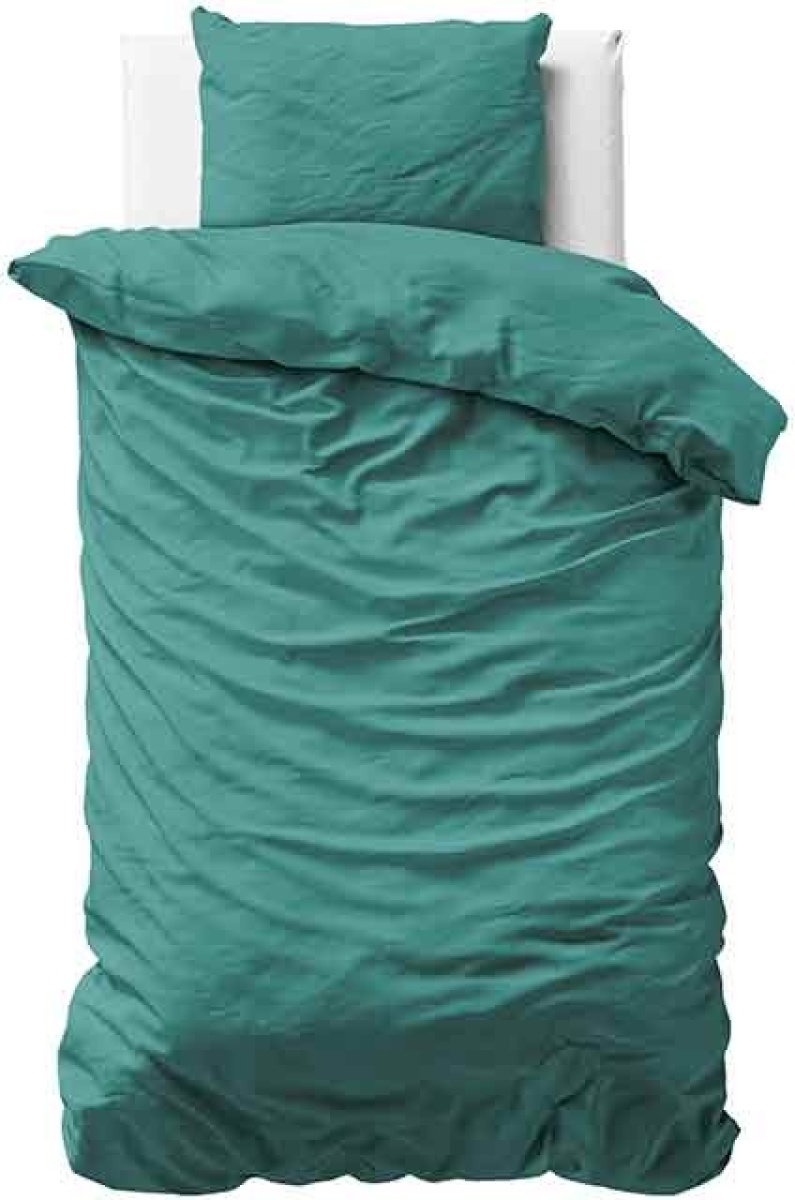 Primaviera Deluxe Uni Satijn - Donkergroen Dekbedovertrek 1-persoons (140 x 200/220 cm + 1 kussensloop) Dekbedovertrek