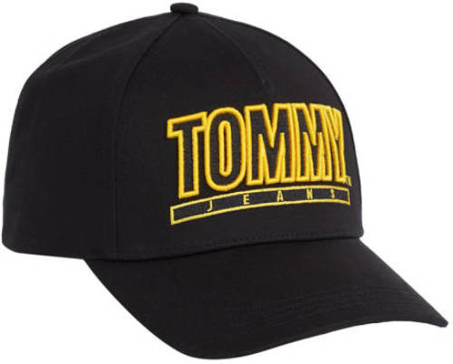 Tommy Jeans pet met logo zwart/geel