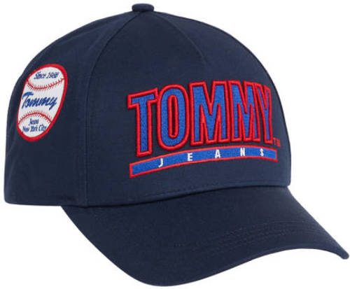 Tommy Jeans pet met logo donkerblauw/rood