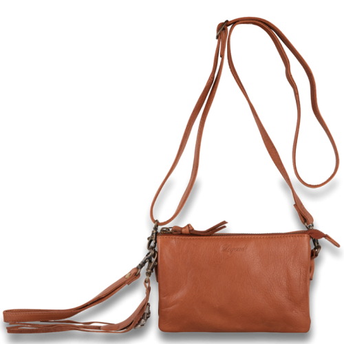 Legend leren crossbody tas Como cognac