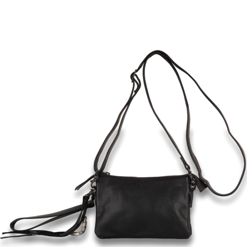 Legend leren crossbody tas Como zwart