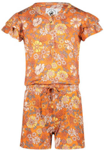 Me & My Monkey jumpsuit met all over print oranje