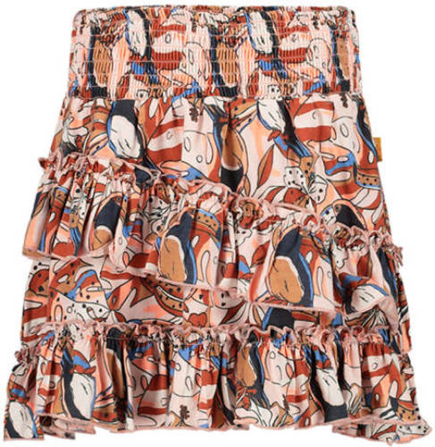 Orange Stars rok met all over print multi