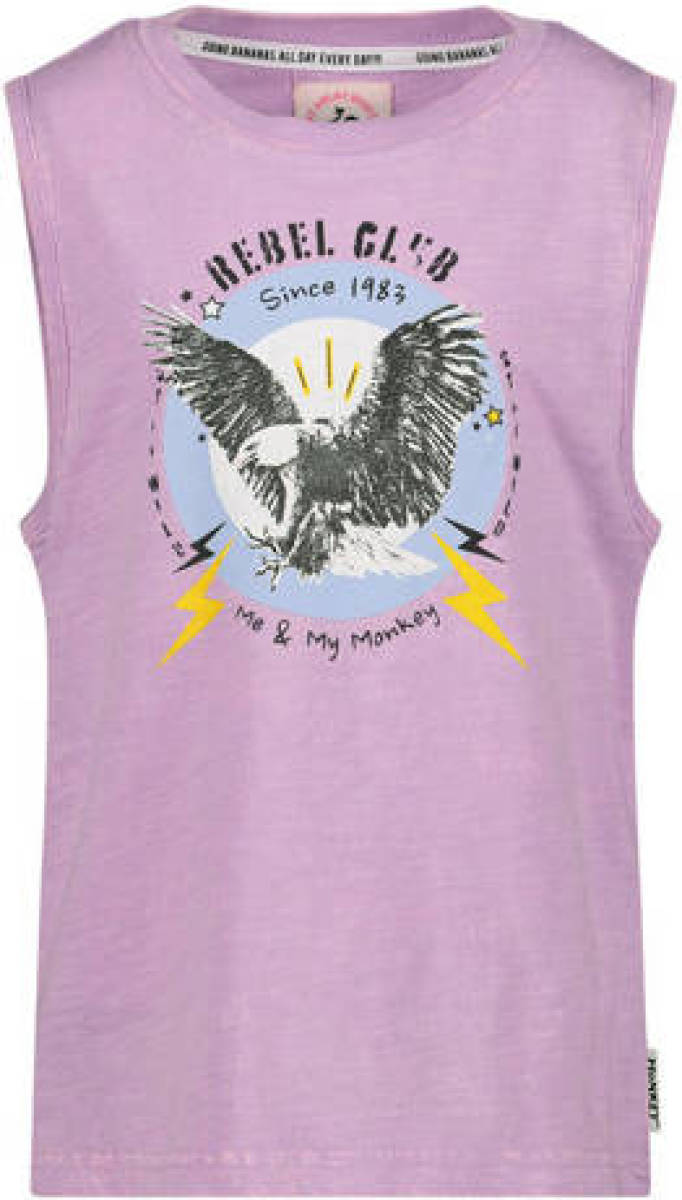 Me & My Monkey singlet met printopdruk lichtroze