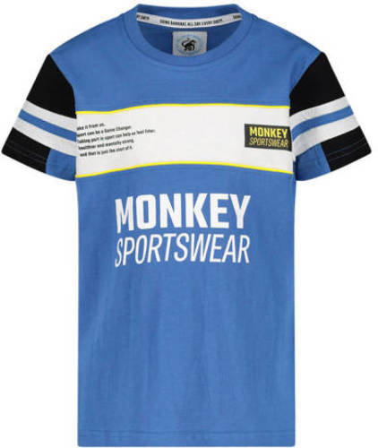 Me & My Monkey T-shirt blauw/wit