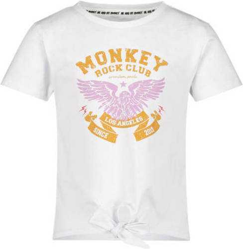 Me & My Monkey T-shirt met printopdruk wit