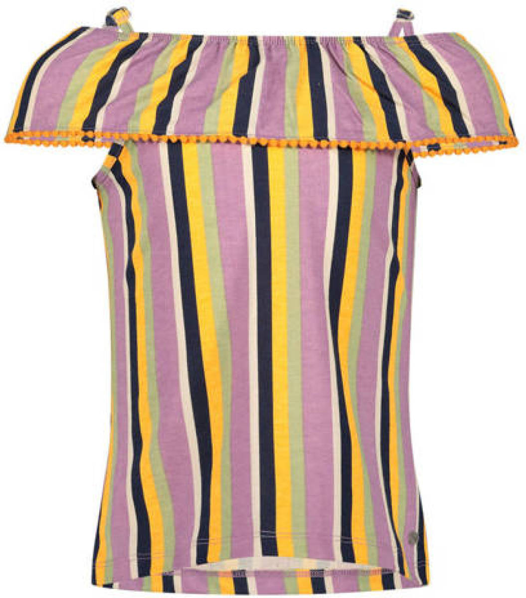 29FT gestreepte top paars/geel/groen