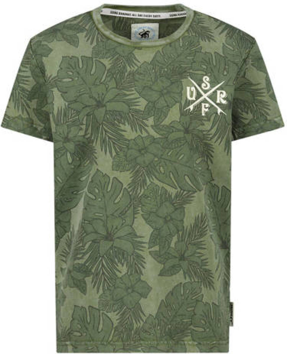 Me & My Monkey T-shirt met all over print groen