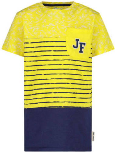 Jake Fischer T-shirt geel/donkerblauw