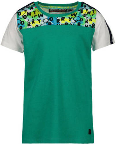 Orange Stars T-shirt met printopdruk groen/grijs