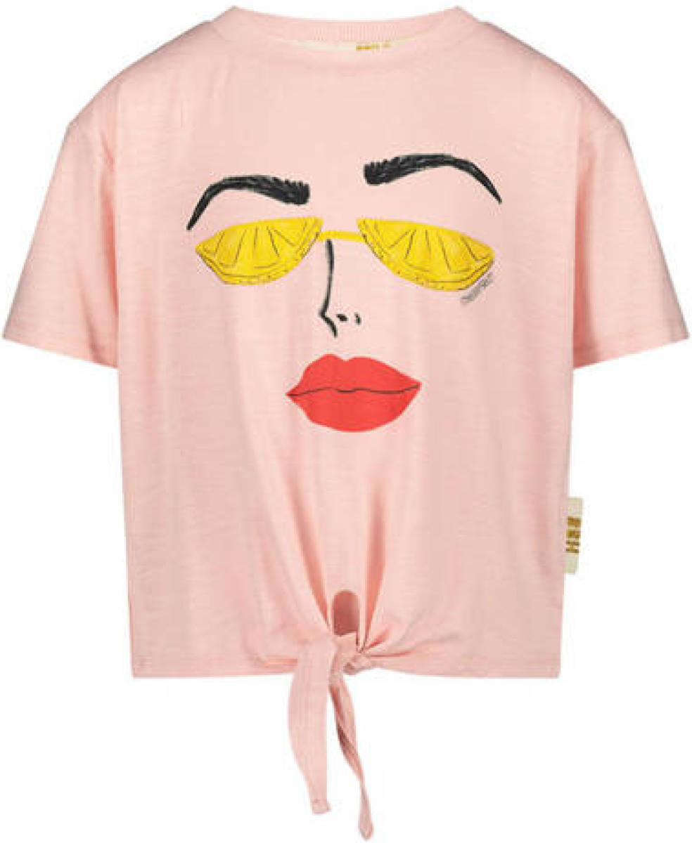 Me & My Monkey T-shirt met printopdruk lichtroze
