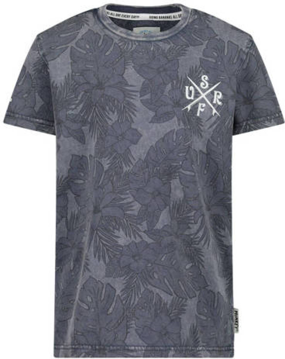 Me & My Monkey T-shirt met all over print grijs
