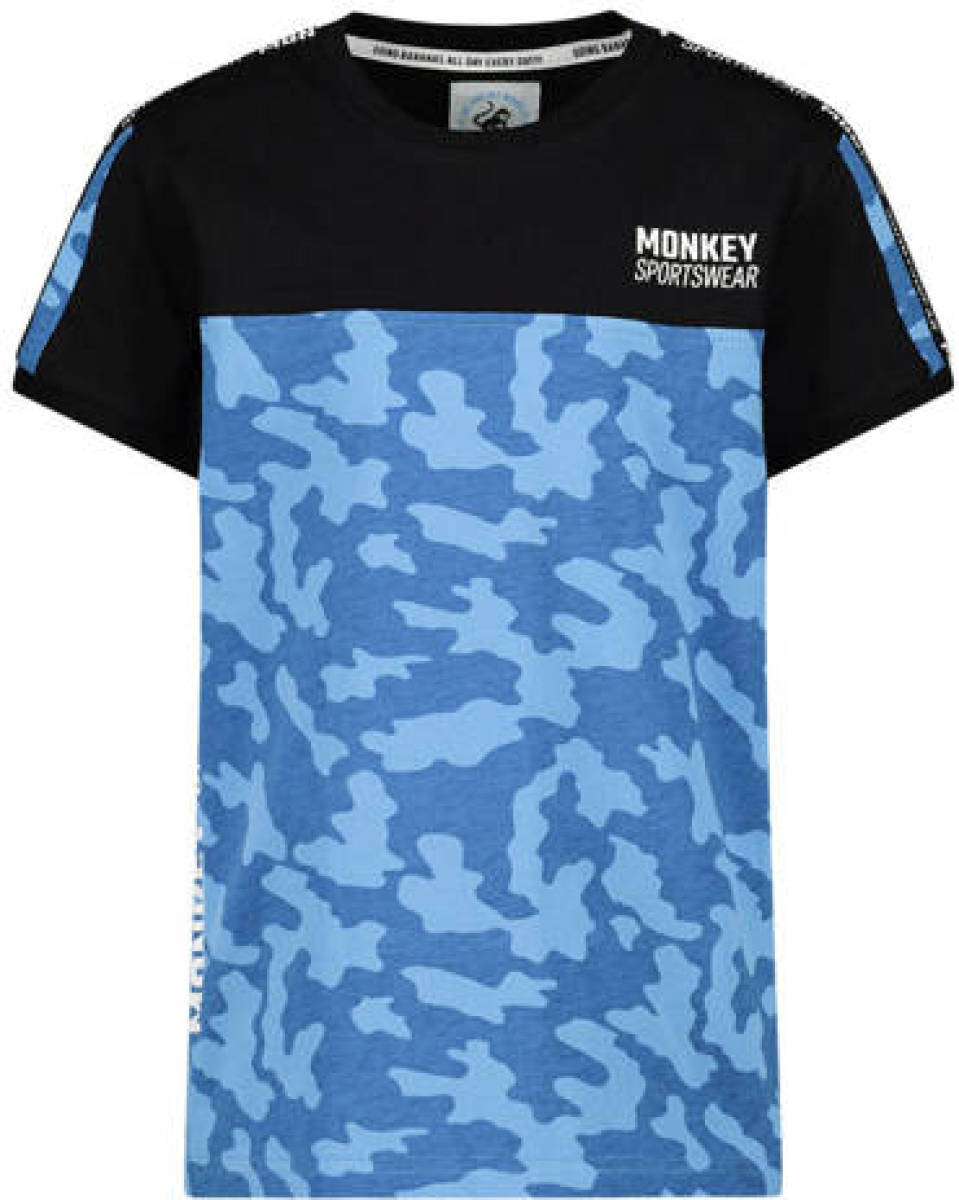 Me & My Monkey T-shirt blauw/donkerblauw