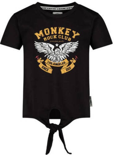Me & My Monkey T-shirt met printopdruk zwart