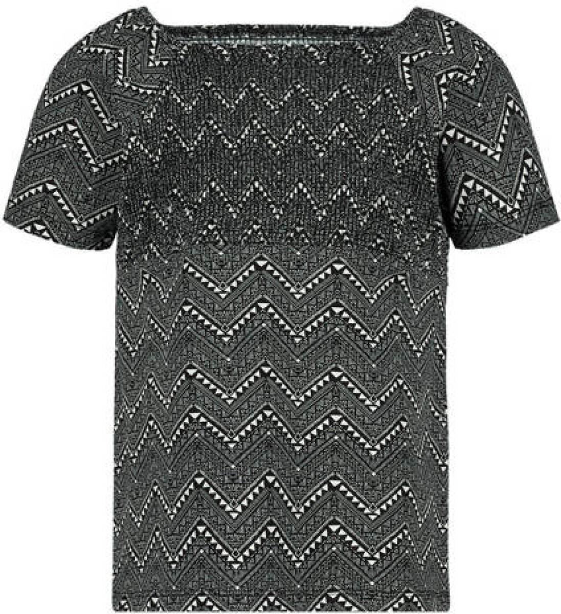 Me & My Monkey T-shirt met all over print zwart