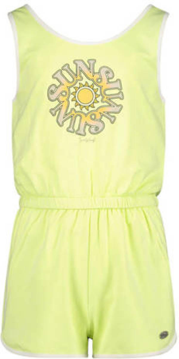 29FT jumpsuit met printopdruk neon geel