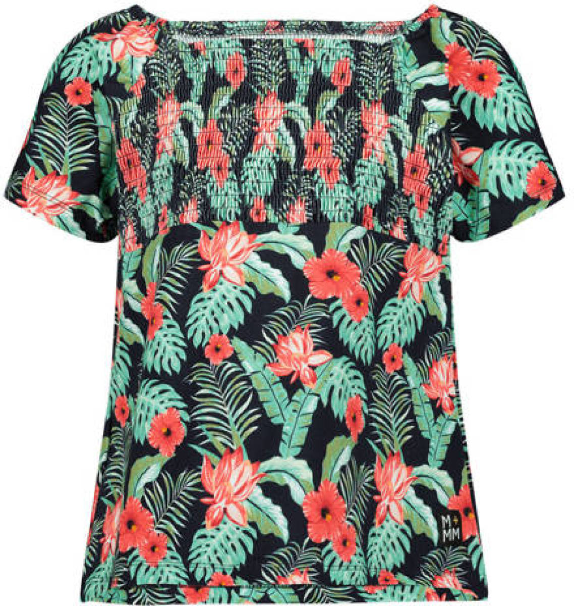 Me & My Monkey T-shirt met all over print zwart/groen/rood