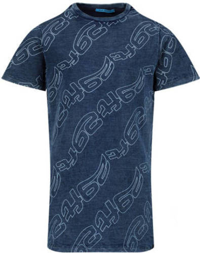 29FT T-shirt met all over print donkerblauw