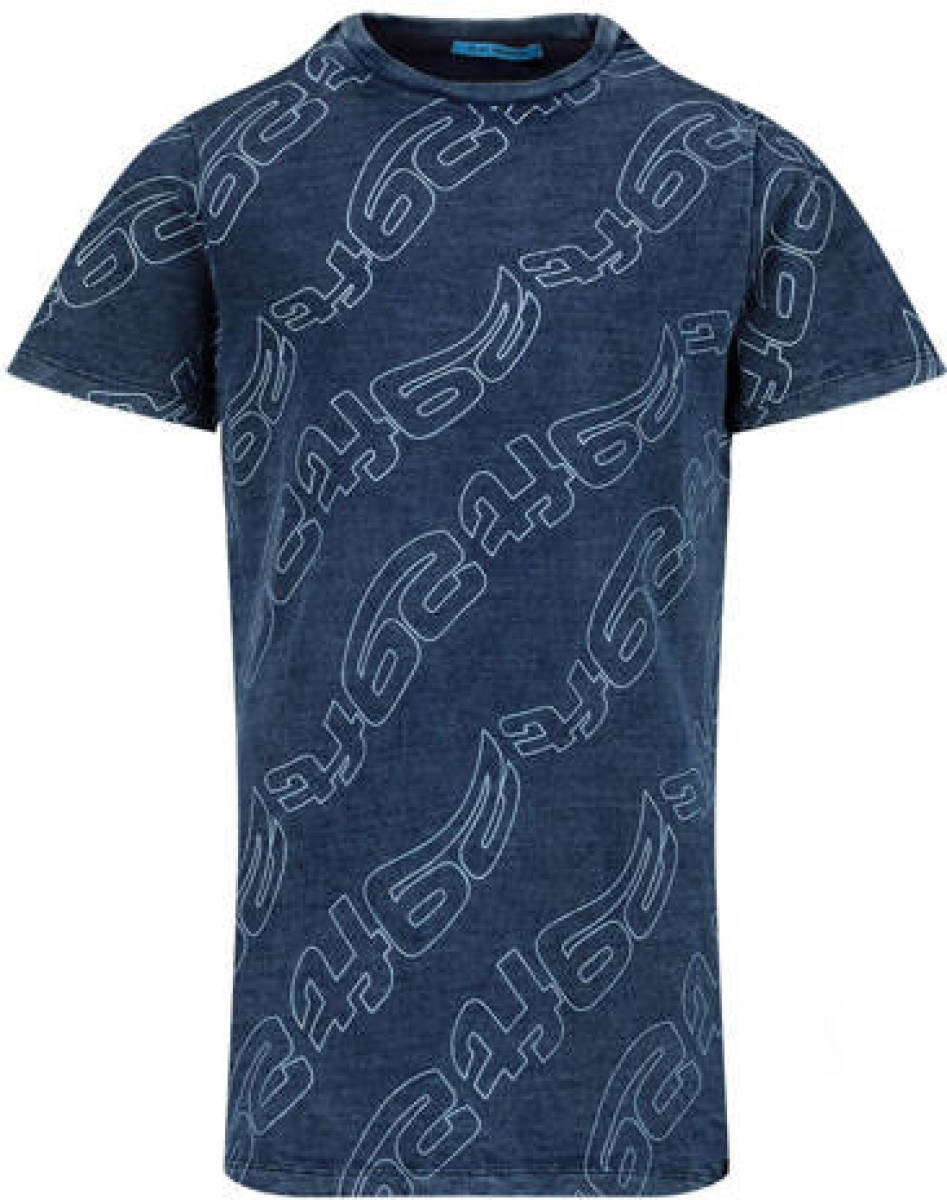 29FT T-shirt met all over print donkerblauw