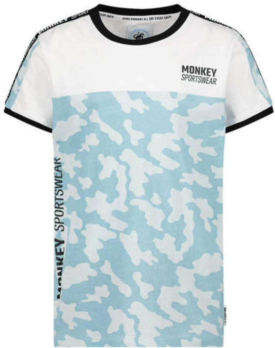 Me & My Monkey T-shirt wit/lichtblauw