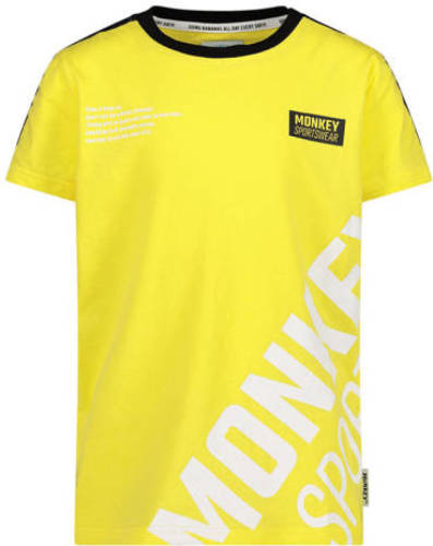 Me & My Monkey T-shirt met tekst geel/wit/zwart