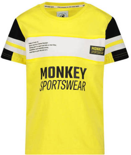 Me & My Monkey T-shirt geel/wit/zwart