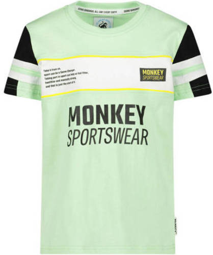 Me & My Monkey T-shirt mintgroen/wit/zwart