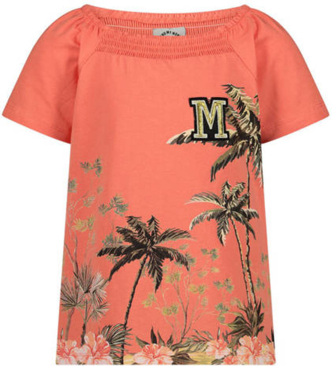 Me & My Monkey T-shirt met printopdruk zalm