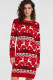 VILA gebreide jurk VIANNA met all over print rood