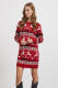 VILA gebreide jurk VIANNA met all over print rood