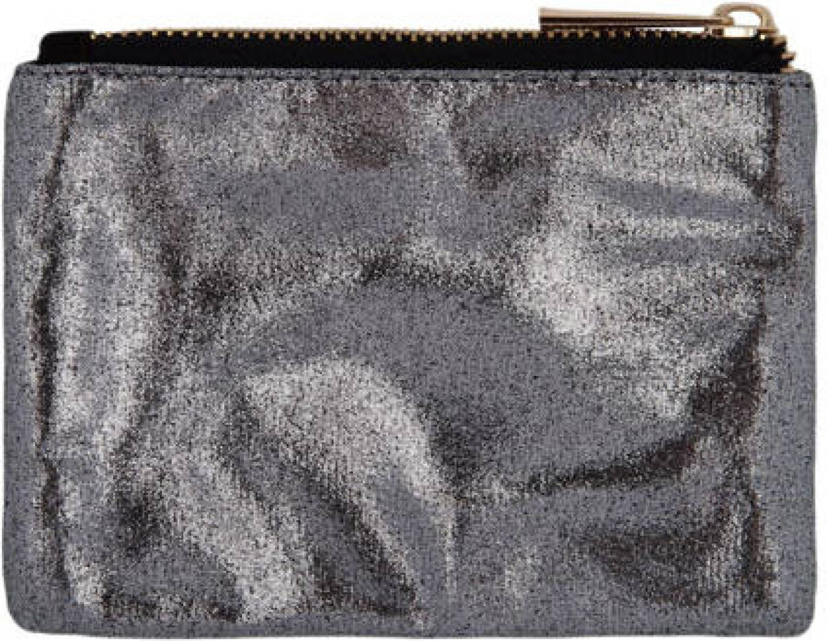 Life of Bulu metallic portemonnee donker zilverkleurig