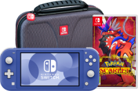 Nintendo Switch Lite Blauw + Pokémon Scarlet + Bigben Beschermtas