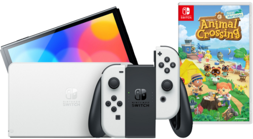 Nintendo Switch OLED Wit + Animal Crossing New Horizons