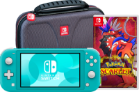 Nintendo Switch Lite Turquoise + Pokémon Scarlet + Bigben Beschermtas