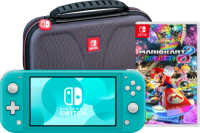 Nintendo Switch Lite Turquoise + Mario Kart 8 Deluxe + Bigben Beschermtas