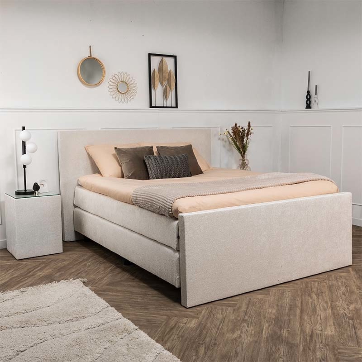 Dekbed Discounter Boxspringset Hotel Deluxe - Teddy 90 x 200 cm, Hoofdbord: Hoofdbord standaard, Voetenbord: Zonder Voetenbord